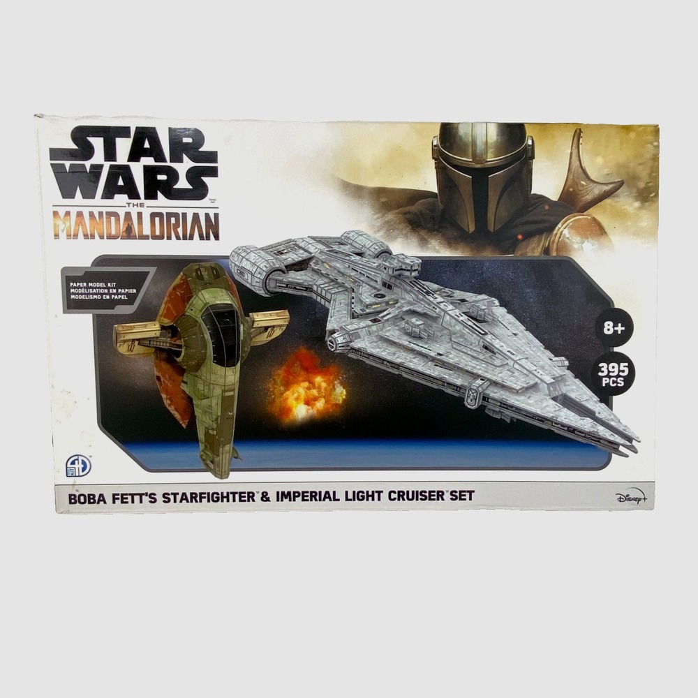 STAR WARS Mandalorian Paper Model Boba Fett's Starfighter Imperial Light Cruiser